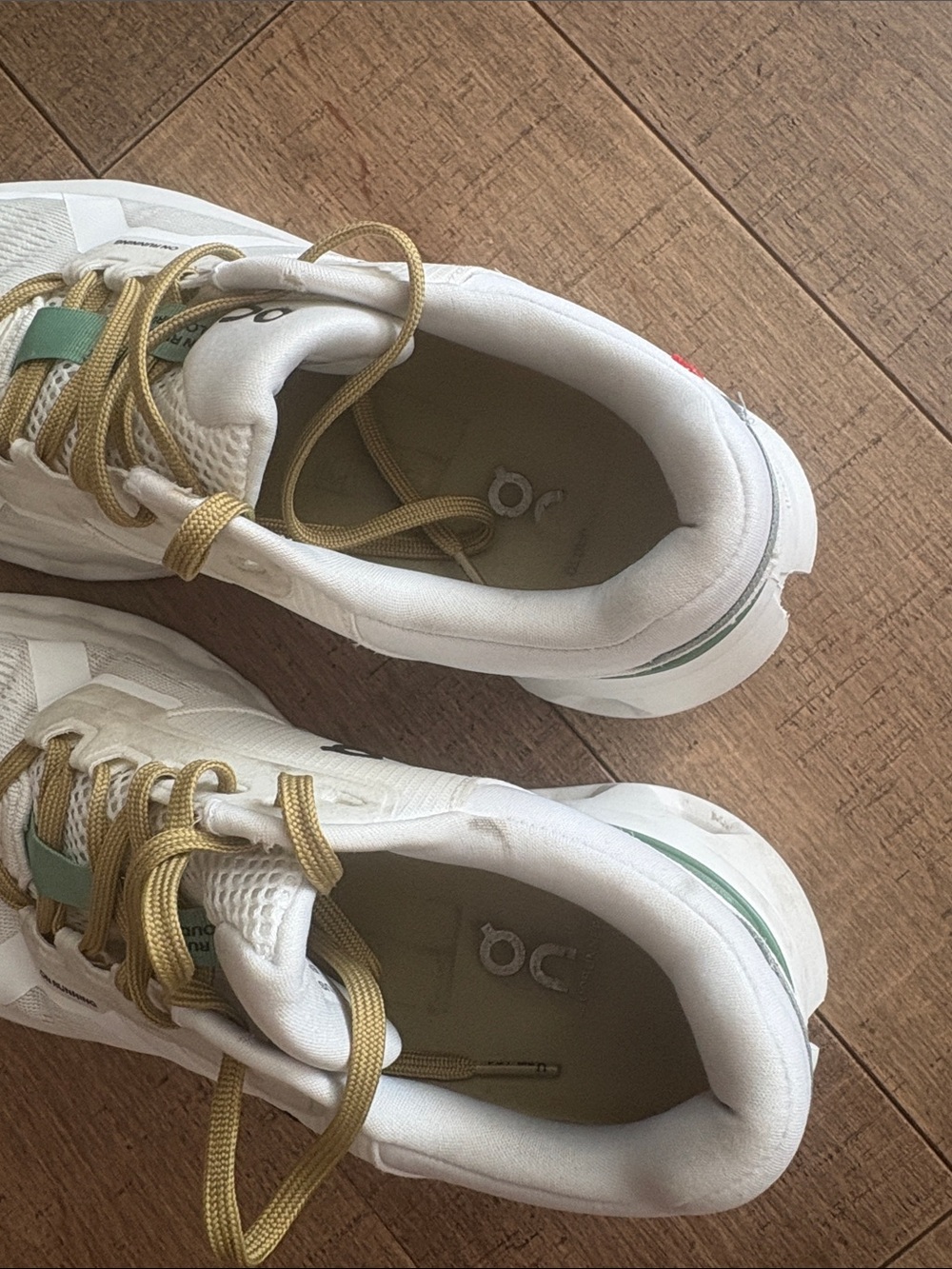 On Running White, Green & Gold Athletic Sneakers - Picture 10 of 10